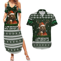 Bear Hunting and Beer Christmas Couples Matching Summer Maxi Dress and Hawaiian Shirt Xmas Holiday Patterns - Wonder Print Shop