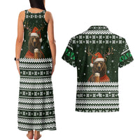 Bear Hunting and Beer Christmas Couples Matching Tank Maxi Dress and Hawaiian Shirt Xmas Holiday Patterns - Wonder Print Shop