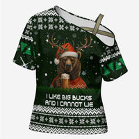 Bear Hunting and Beer Christmas Cross Shoulder Shirt Xmas Holiday Patterns - Wonder Print Shop