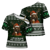 Bear Hunting and Beer Christmas Cross Shoulder Shirt Xmas Holiday Patterns - Wonder Print Shop