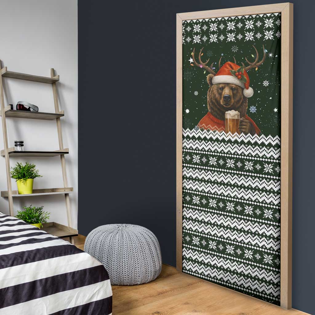 Bear Hunting and Beer Christmas Door Cover Xmas Holiday Patterns - Wonder Print Shop