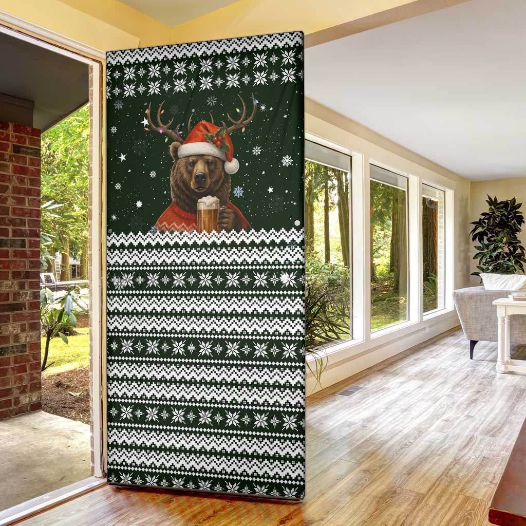 Bear Hunting and Beer Christmas Door Cover Xmas Holiday Patterns - Wonder Print Shop