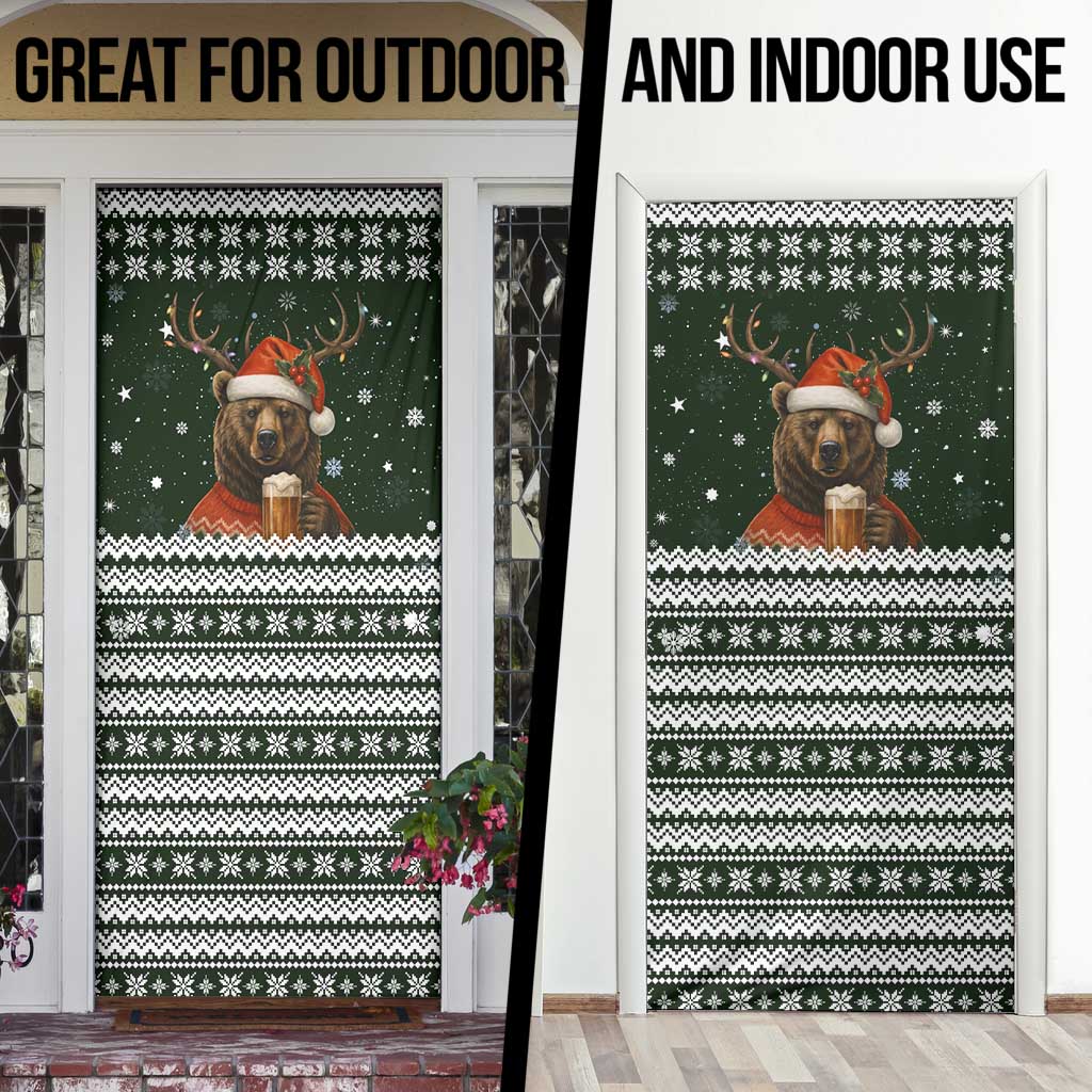Bear Hunting and Beer Christmas Door Cover Xmas Holiday Patterns - Wonder Print Shop