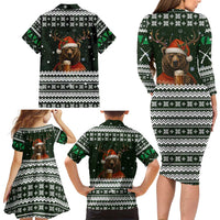 Bear Hunting and Beer Christmas Family Matching Long Sleeve Bodycon Dress and Hawaiian Shirt Xmas Holiday Patterns - Wonder Print Shop