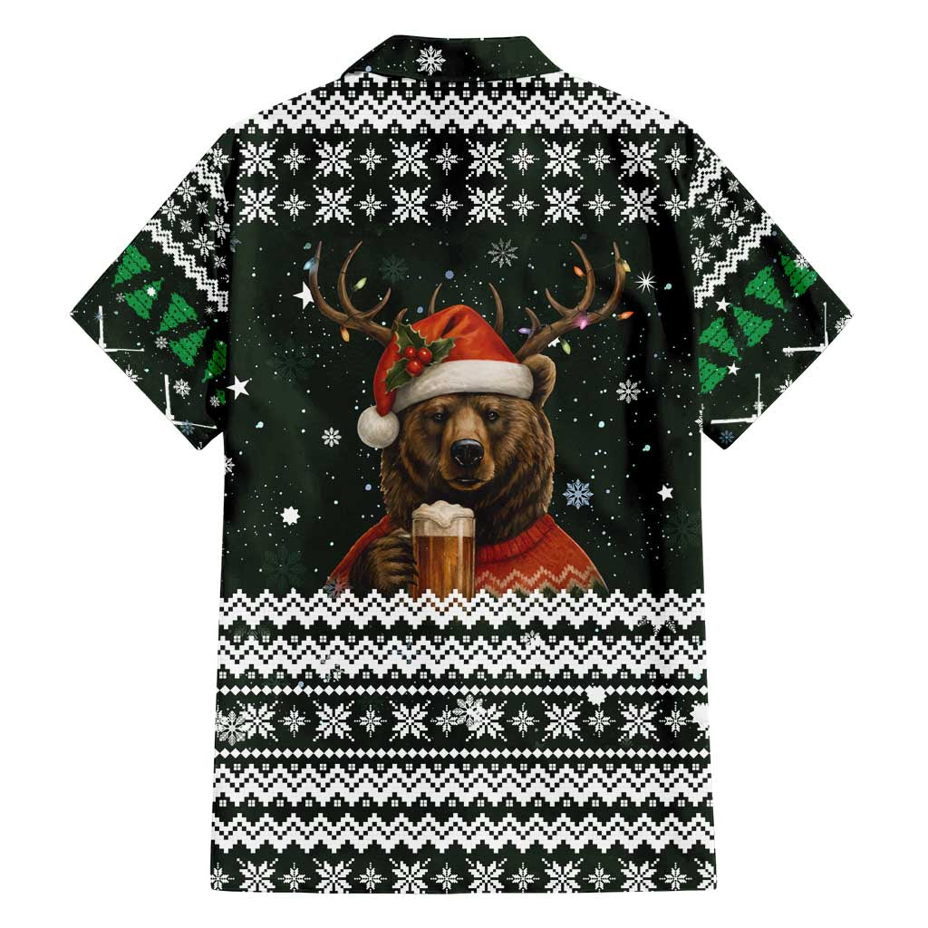 Bear Hunting and Beer Christmas Family Matching Long Sleeve Bodycon Dress and Hawaiian Shirt Xmas Holiday Patterns - Wonder Print Shop