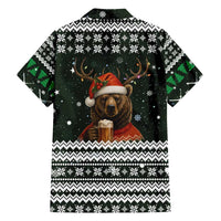 Bear Hunting and Beer Christmas Family Matching Long Sleeve Bodycon Dress and Hawaiian Shirt Xmas Holiday Patterns - Wonder Print Shop