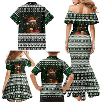 Bear Hunting and Beer Christmas Family Matching Mermaid Dress and Hawaiian Shirt Xmas Holiday Patterns - Wonder Print Shop