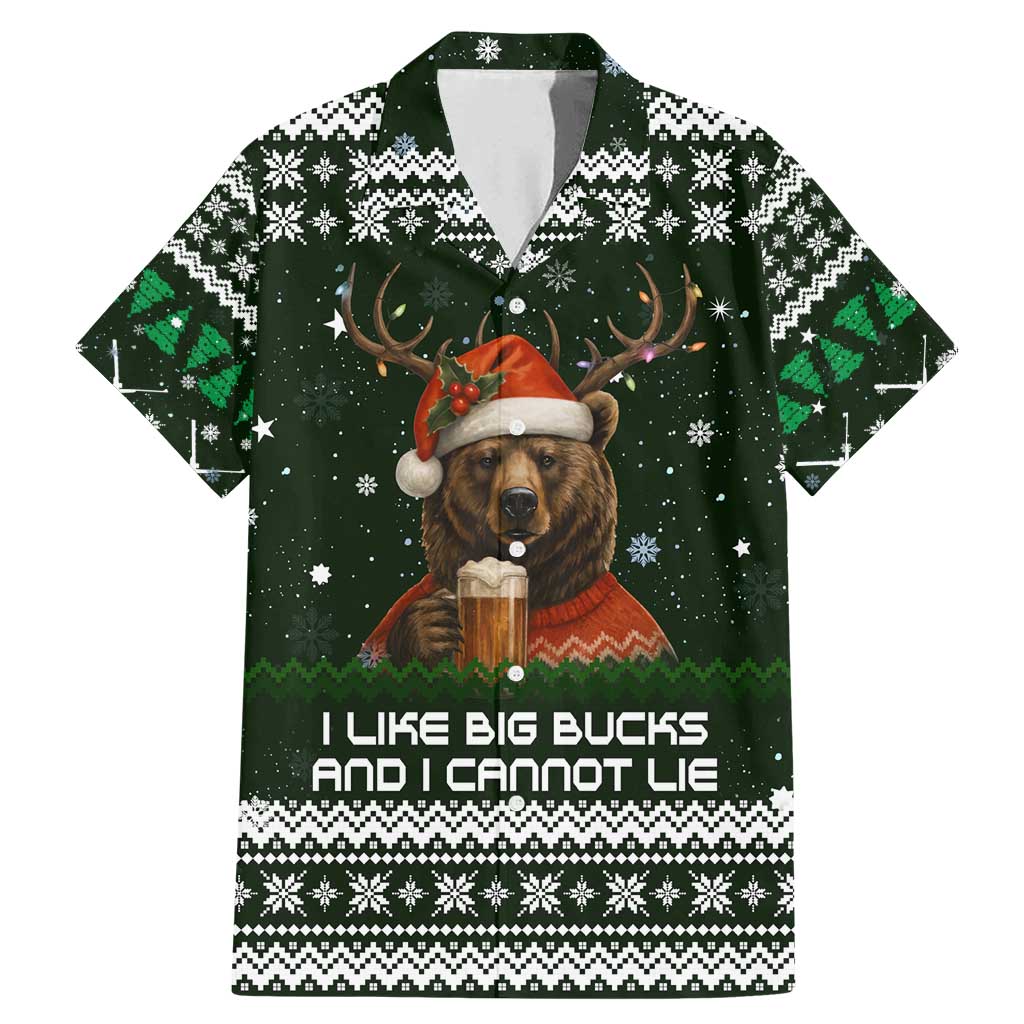 Bear Hunting and Beer Christmas Family Matching Mermaid Dress and Hawaiian Shirt Xmas Holiday Patterns - Wonder Print Shop