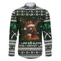 Bear Hunting and Beer Christmas Family Matching Off The Shoulder Long Sleeve Dress and Hawaiian Shirt Xmas Holiday Patterns - Wonder Print Shop