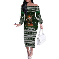 Bear Hunting and Beer Christmas Family Matching Off The Shoulder Long Sleeve Dress and Hawaiian Shirt Xmas Holiday Patterns - Wonder Print Shop