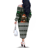 Bear Hunting and Beer Christmas Family Matching Off The Shoulder Long Sleeve Dress and Hawaiian Shirt Xmas Holiday Patterns - Wonder Print Shop