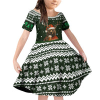 Bear Hunting and Beer Christmas Family Matching Off Shoulder Short Dress and Hawaiian Shirt Xmas Holiday Patterns - Wonder Print Shop