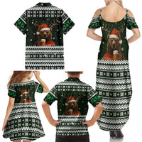 Bear Hunting and Beer Christmas Family Matching Summer Maxi Dress and Hawaiian Shirt Xmas Holiday Patterns - Wonder Print Shop