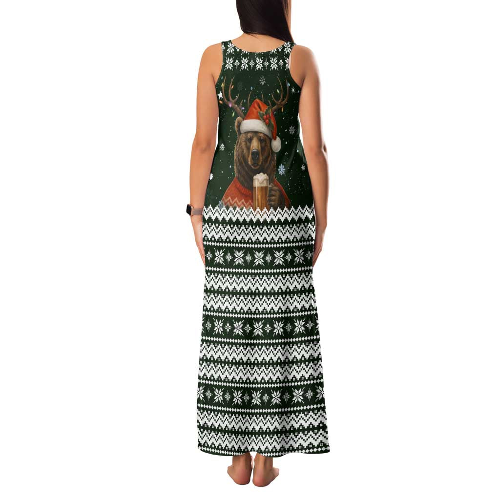 Bear Hunting and Beer Christmas Family Matching Tank Maxi Dress and Hawaiian Shirt Xmas Holiday Patterns - Wonder Print Shop
