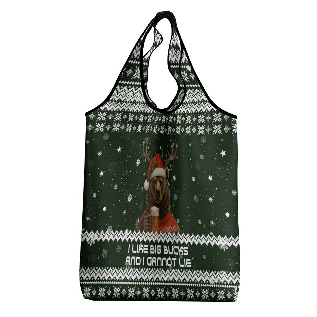 Bear Hunting and Beer Christmas Grocery Bag Xmas Holiday Patterns - Wonder Print Shop