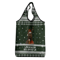 Bear Hunting and Beer Christmas Grocery Bag Xmas Holiday Patterns - Wonder Print Shop