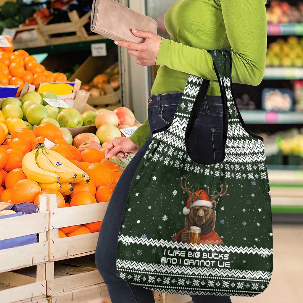 Bear Hunting and Beer Christmas Grocery Bag Xmas Holiday Patterns - Wonder Print Shop