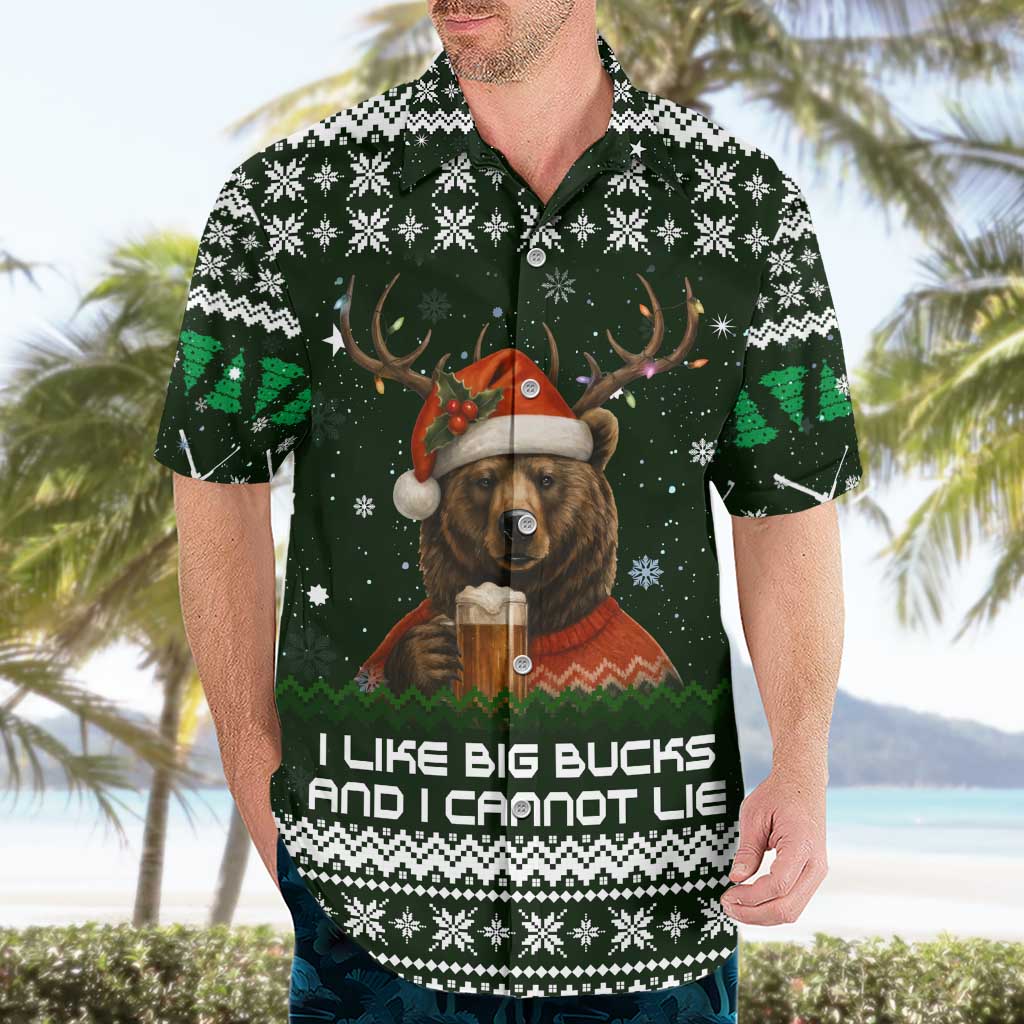 Bear Hunting and Beer Christmas Hawaiian Shirt Xmas Holiday Patterns - Wonder Print Shop