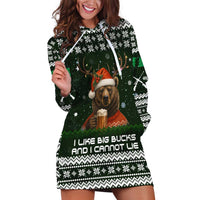 Bear Hunting and Beer Christmas Hoodie Dress Xmas Holiday Patterns - Wonder Print Shop