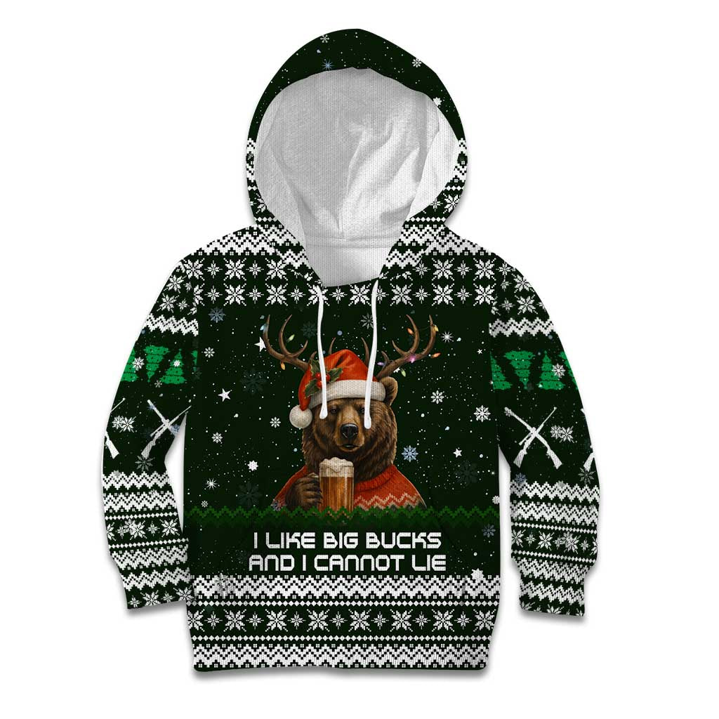 Bear Hunting and Beer Christmas Kid Hoodie Xmas Holiday Patterns - Wonder Print Shop