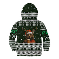 Bear Hunting and Beer Christmas Kid Hoodie Xmas Holiday Patterns - Wonder Print Shop