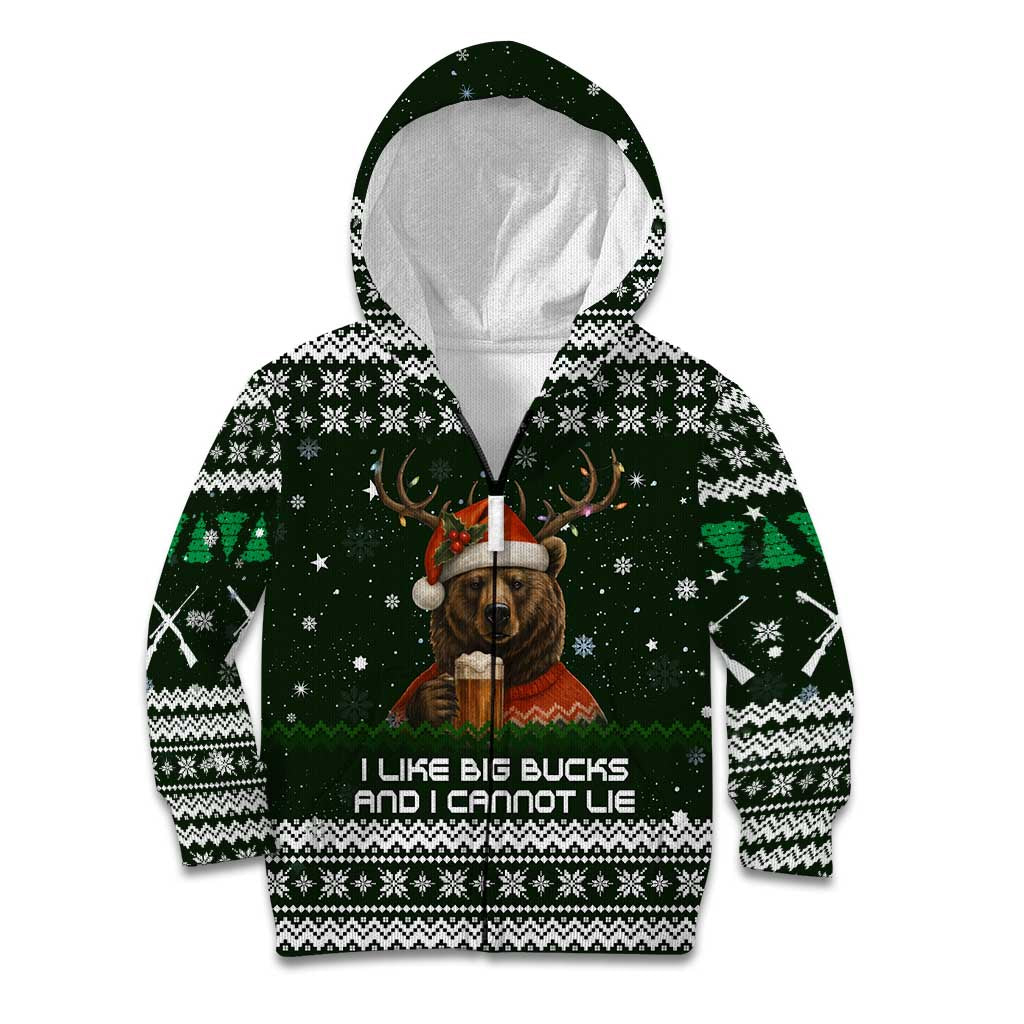 Bear Hunting and Beer Christmas Kid Hoodie Xmas Holiday Patterns - Wonder Print Shop