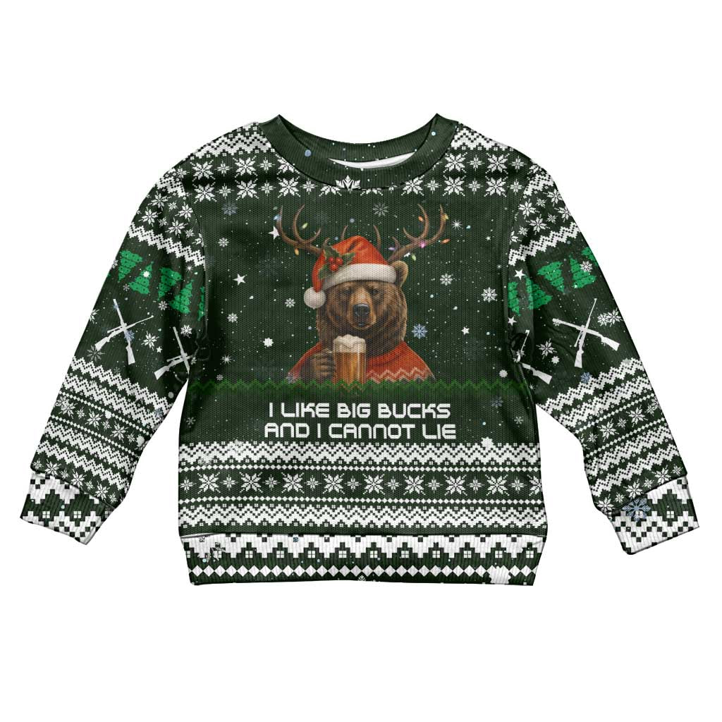 Bear Hunting and Beer Christmas Kid Ugly Christmas Sweater Xmas Holiday Patterns - Wonder Print Shop