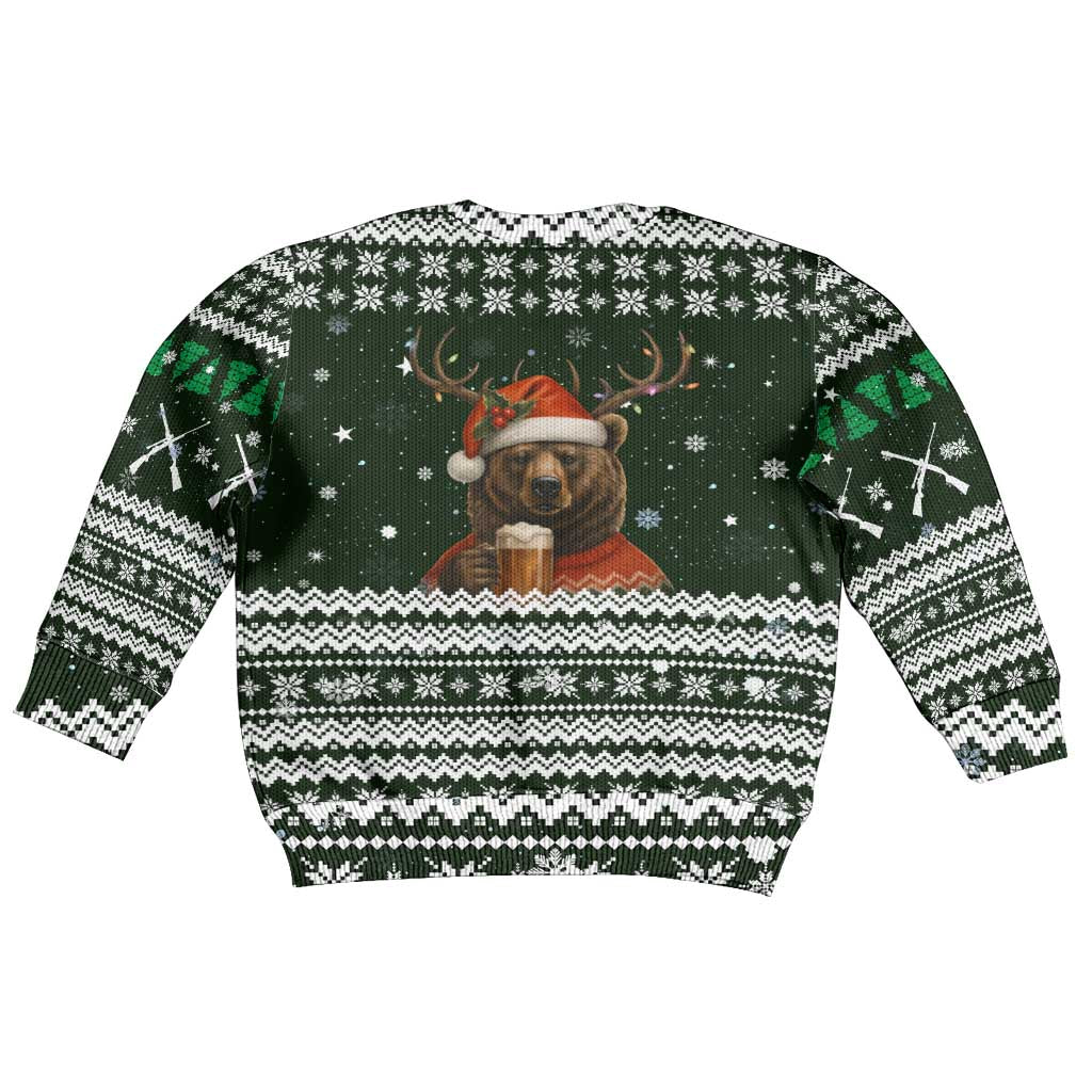 Bear Hunting and Beer Christmas Kid Ugly Christmas Sweater Xmas Holiday Patterns - Wonder Print Shop