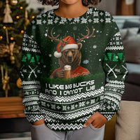 Bear Hunting and Beer Christmas Kid Ugly Christmas Sweater Xmas Holiday Patterns - Wonder Print Shop