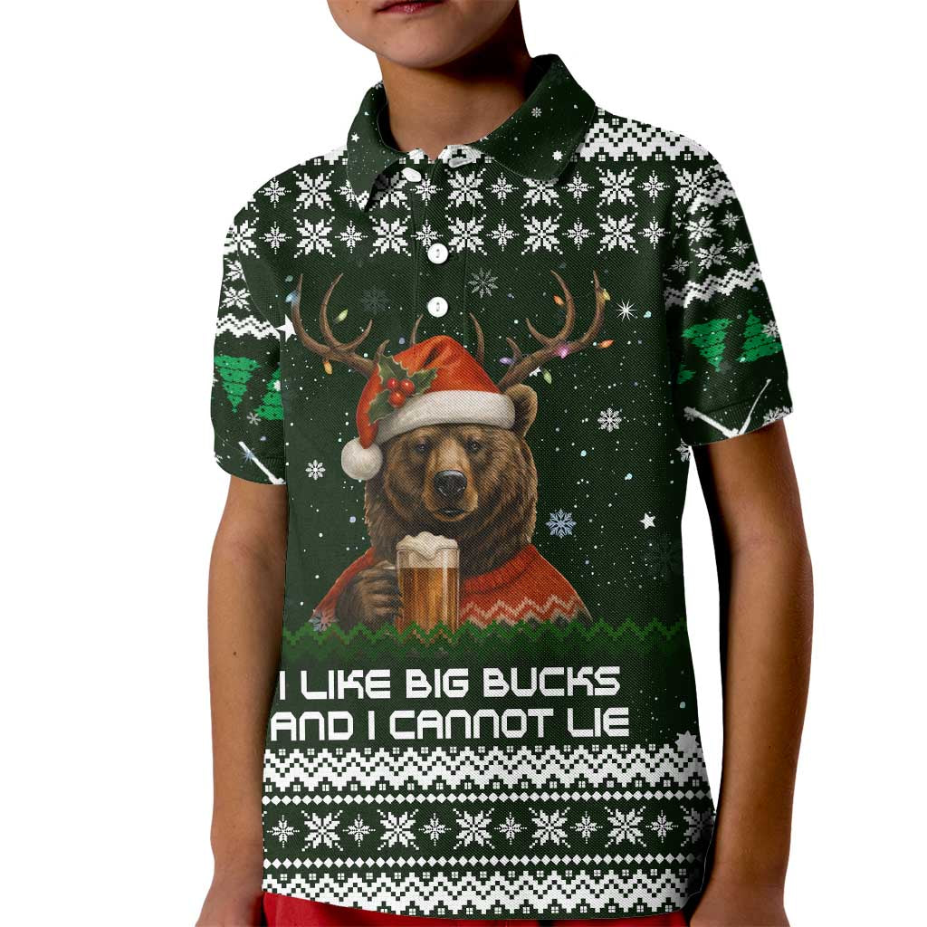 Bear Hunting and Beer Christmas Kid Polo Shirt Xmas Holiday Patterns - Wonder Print Shop