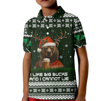 Bear Hunting and Beer Christmas Kid Polo Shirt Xmas Holiday Patterns - Wonder Print Shop