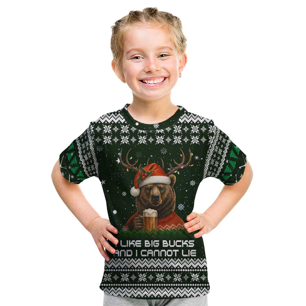 Bear Hunting and Beer Christmas Kid T Shirt Xmas Holiday Patterns - Wonder Print Shop