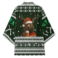 Bear Hunting and Beer Christmas Kimono Xmas Holiday Patterns - Wonder Print Shop