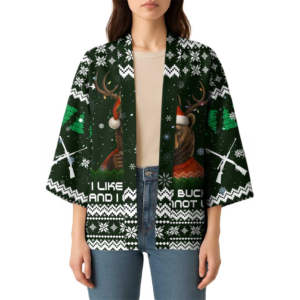 Bear Hunting and Beer Christmas Kimono Xmas Holiday Patterns - Wonder Print Shop