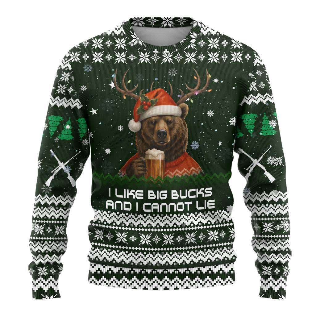 Bear Hunting and Beer Christmas Ugly Christmas Sweater Xmas Holiday Patterns - Wonder Print Shop