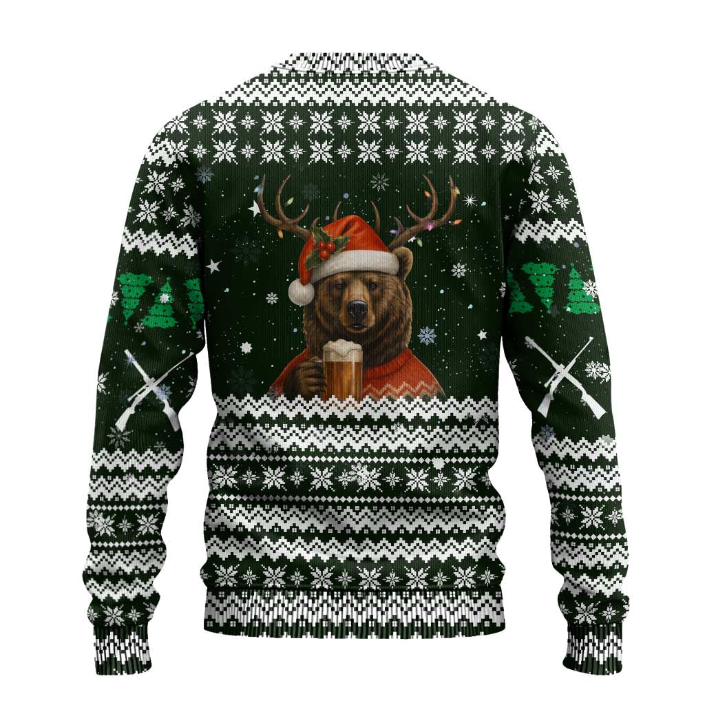 Bear Hunting and Beer Christmas Ugly Christmas Sweater Xmas Holiday Patterns - Wonder Print Shop