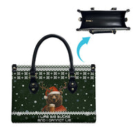 Bear Hunting and Beer Christmas Leather Bag Xmas Holiday Patterns - Wonder Print Shop