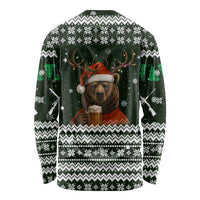 Bear Hunting and Beer Christmas Long Sleeve Shirt Xmas Holiday Patterns - Wonder Print Shop