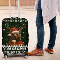Bear Hunting and Beer Christmas Luggage Cover Xmas Holiday Patterns - Wonder Print Shop