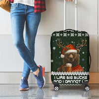 Bear Hunting and Beer Christmas Luggage Cover Xmas Holiday Patterns - Wonder Print Shop