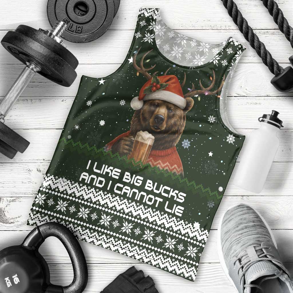 Bear Hunting and Beer Christmas Men Tank Top Xmas Holiday Patterns - Wonder Print Shop