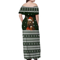 Bear Hunting and Beer Christmas Off Shoulder Maxi Dress Xmas Holiday Patterns - Wonder Print Shop