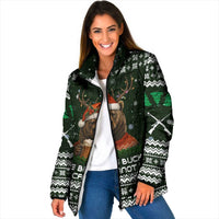 Bear Hunting and Beer Christmas Padded Jacket Xmas Holiday Patterns - Wonder Print Shop