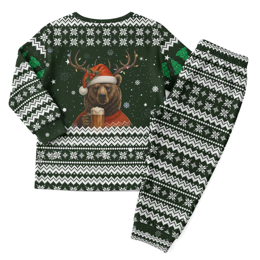 Bear Hunting and Beer Christmas Pajama Set Xmas Holiday Patterns - Wonder Print Shop