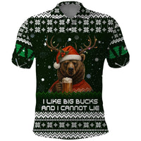 Bear Hunting and Beer Christmas Polo Shirt Xmas Holiday Patterns - Wonder Print Shop