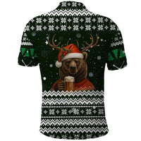 Bear Hunting and Beer Christmas Polo Shirt Xmas Holiday Patterns - Wonder Print Shop