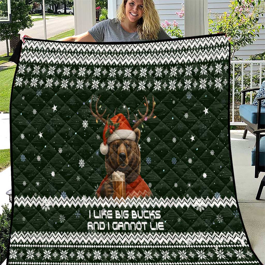 Bear Hunting and Beer Christmas Quilt Xmas Holiday Patterns - Wonder Print Shop