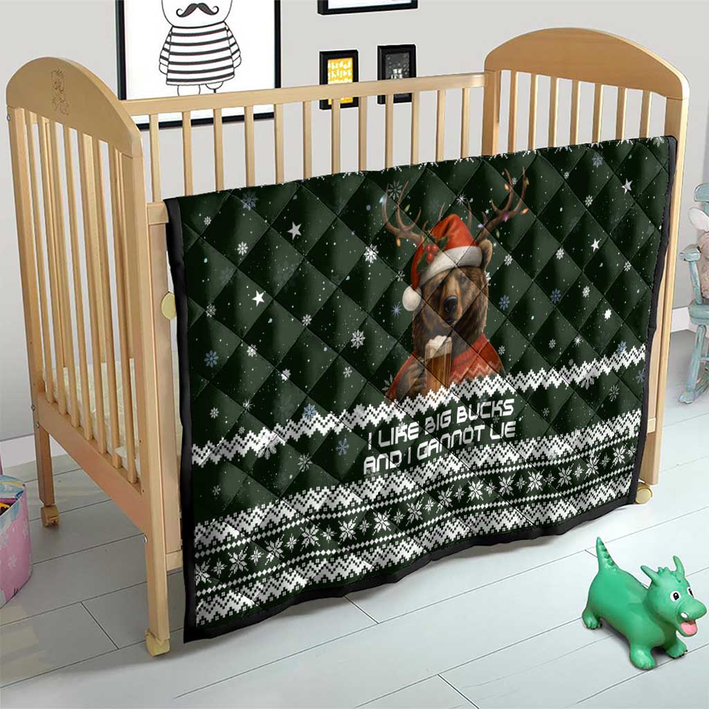 Bear Hunting and Beer Christmas Quilt Xmas Holiday Patterns - Wonder Print Shop