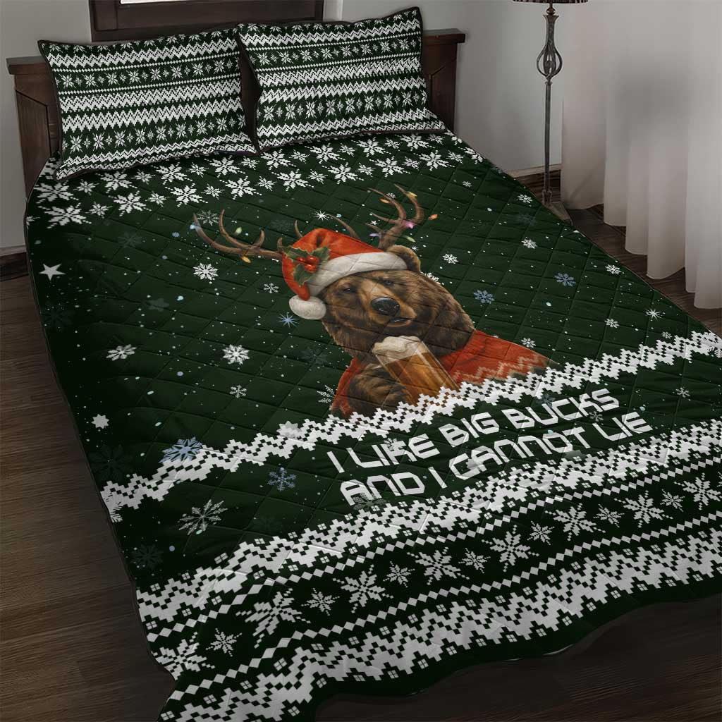 Bear Hunting and Beer Christmas Quilt Bed Set Xmas Holiday Patterns - Wonder Print Shop