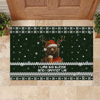 Bear Hunting and Beer Christmas Rubber Doormat Xmas Holiday Patterns - Wonder Print Shop